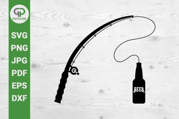 Download Fishing Rod SVG Bottle Beer SVG - Fishing rod Collection
