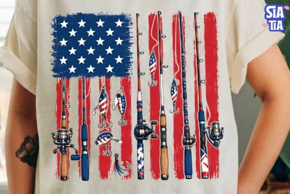 Download Fishing Rod American Flag PNG Clipart - Fishing rod Collection