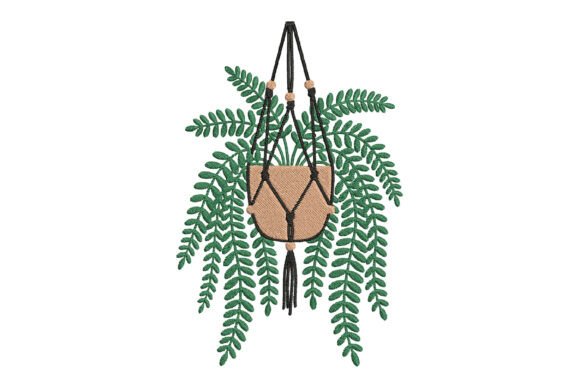 Download Hanging Potted Plant Embroidery Design - Plant Collection