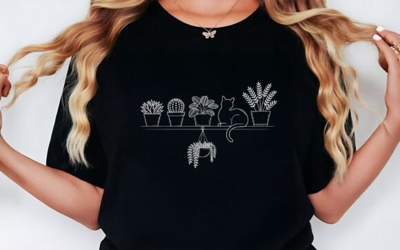 Download Plant Cat Lover T-shirt Design SVG PNG - Plant Collection