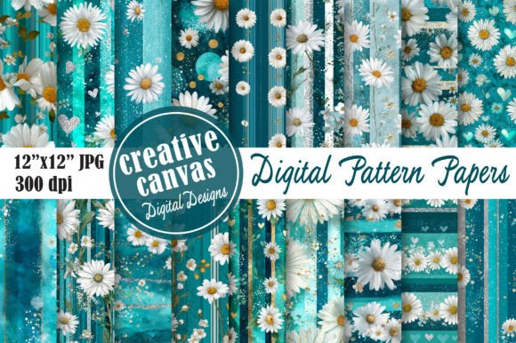 Download Teal Daisy Floral Seamless Pattern - Floral Collection