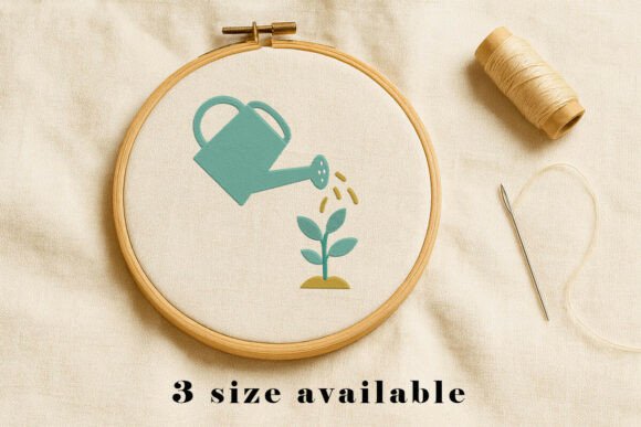 Download Watering Plant Embroidery Design File - Plant Collection