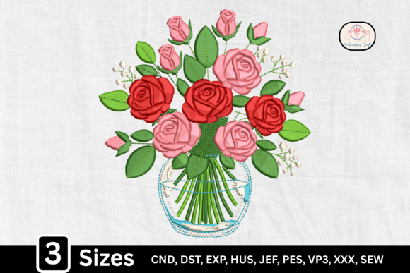Download Floral Glass Vase Rose Bouquet - Floral Collection