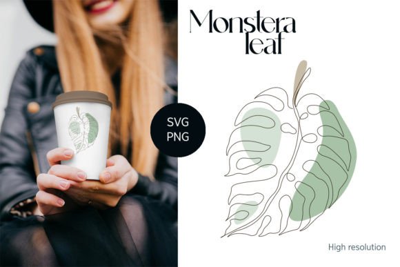 Download Monstera Leaf One Line SVG &amp; PNG Art - One line svg Collection