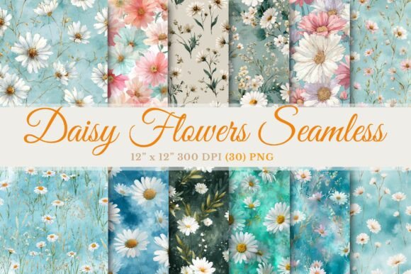 Download Daisy Flowers Watercolor Floral Seamless - Premium Bundle