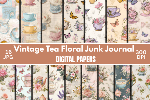 Download Vintage Tea Party Floral Junk Journal - Floral Collection