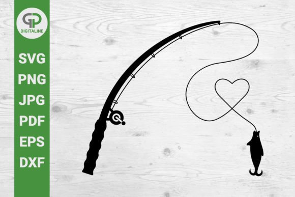 Download Fishing Rod SVG Love Fish SVG Heart SVG - Fishing rod Collection