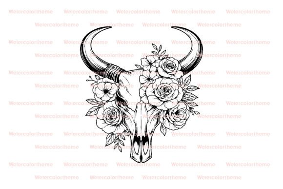Download Floral Bull Skull SVG - Floral Collection