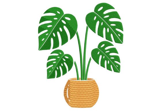 Download Monstera Plant Embroidery Design - Plant Collection